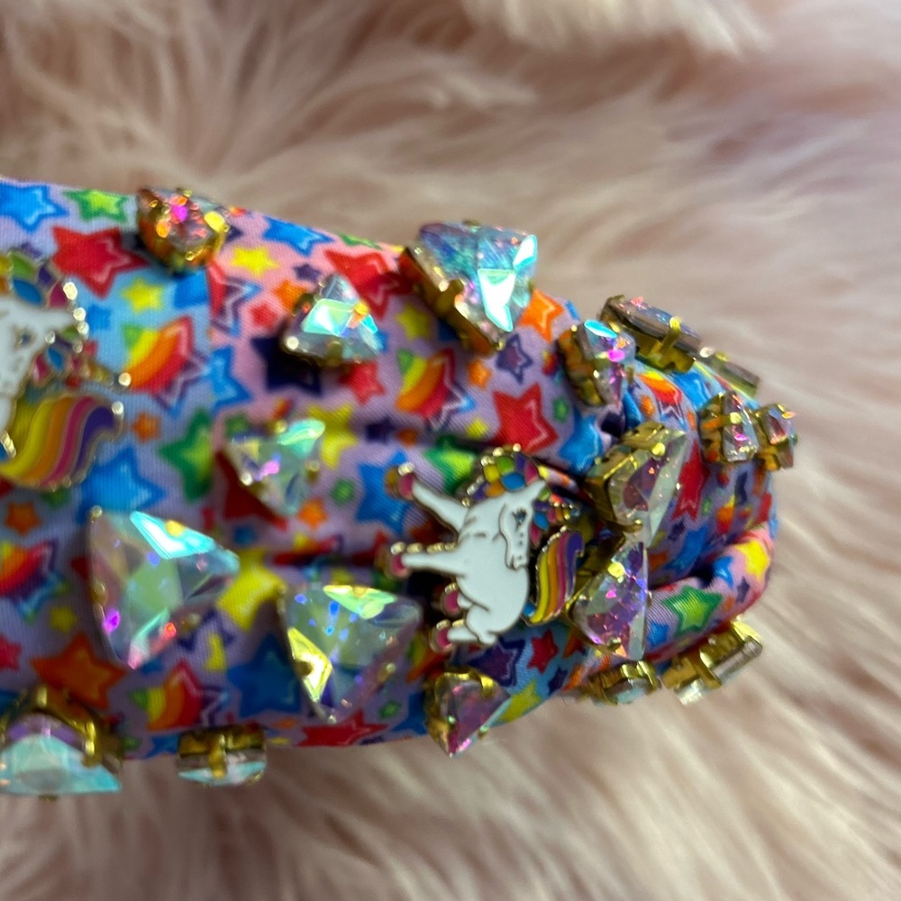 Limited Edition Lele Sadoughi x Lisa Frank iridescent crystal unicorn headband - Picture 6 of 10